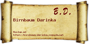 Birnbaum Darinka névjegykártya